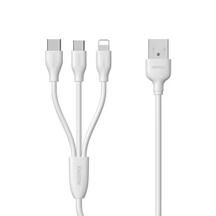 Remax Suda kabel 3w1 USB - micro USB / Lightning / USB-C 2.4A 1M biały 6954851288114 - Kable USB - miniaturka - grafika 1