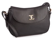 Torebki damskie - Mała torebka damska na ramię wieczorowa bankietowa półokrągła wizytowa elegancka z klapką Czarna - miniaturka - grafika 1