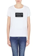 Koszulki i topy damskie - Armani Exchange Damska koszulka Boyfriend Fit, Box Logo, Nice Stitching T-Shirt, biała, ekstra mała, biały, XS - miniaturka - grafika 1