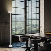 Lampy stojące - Briloner Estate lampa stojąca LED z akumulatorem, biała, ściemniacz dotykowy, kabel - miniaturka - grafika 1