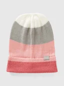 Czapki damskie - Benetton Czapka beanie w kolorze jasnoróżowo-szarym - miniaturka - grafika 1
