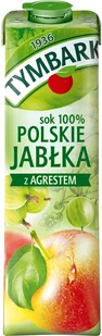 Tymbark Sok o smaku jabłek z agrestem 100% 1l - Soki i napoje niegazowane - miniaturka - grafika 1