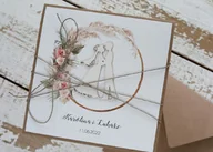 Kartki okolicznościowe i zaproszenia - Wyjątkowa kartka ślubna ręcznie robiona z życzeniami - miniaturka - grafika 1