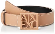 Paski - Armani Exchange Damski styl na co dzień, kwadratowy pasek z logo, Pędzelek, L - miniaturka - grafika 1