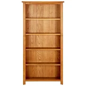 Regały - vidaXL 5-poziomowy regał na książki, 70x22x140 cm, lite drewno dębowe - miniaturka - grafika 1