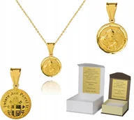 Biżuteria dla dzieci - 925 ZŁOTY ŁAŃCUSZEK MEDALIK 45 CM DEDYKACJA A4M33 - miniaturka - grafika 1