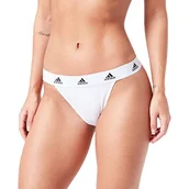 Majtki damskie - Adidas Sports Underwear Damskie Majtki Stringi Tanga, Biały, L - miniaturka - grafika 1