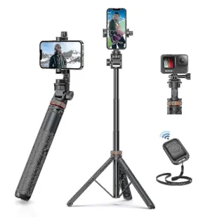 62-calowy statyw telefoniczny, statyw Eucos Selfie Stick ze zdalnym, ulepszonym statywem do iPhone'a Statyw podróżny, najsolidniejszy statyw do tel... - Selfie stick - miniaturka - grafika 1