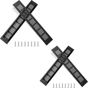 Kratki wentylacyjne - Kratka wentylacyjna, kratka wentylacyjna aluminiowa do wentylacji szaf i pomieszczeń, 30x5cm, czarna, 4 sztuki - miniaturka - grafika 1