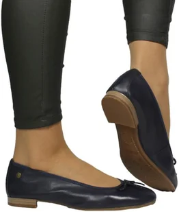 Baleriny Polskie Maciejka P6800-25 00 Granat Skóra Naturalna - MACIEJKA - Baleriny - miniaturka - grafika 1