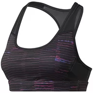 Biustonosze - Reebok Damski biustonosz Ts Runlux Racer AOP Sport, czarny/biały, M - miniaturka - grafika 1