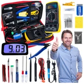 Lutownice - Lutownica Zestaw Narzędzi Multimetr 40 Elementów D747 - miniaturka - grafika 1