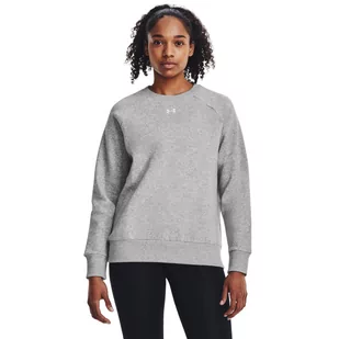 Damska bluza dresowa nierozpinana bez kaptura Under Armour Rival Fleece Crew - szara - UNDER ARMOUR - Koszulki sportowe damskie - miniaturka - grafika 1