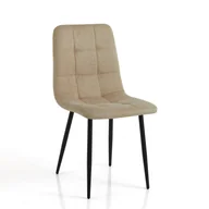 Krzesła - Zestaw 4 krzeseł FAFFY EVO BROWN – brązowa tkanina i czarny metal 42x53x85 cm do jadalni - miniaturka - grafika 1