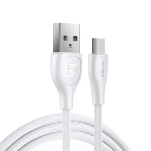 Remax Lesu Pro kabel przewód USB - micro USB 480 Mbps 2,1 A 1 m biały (RC-160m white) - Kable USB - miniaturka - grafika 1
