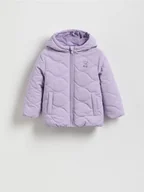 Moda i Uroda OUTLET - Reserved - Pikowana kurtka z kapturem - fioletowy - miniaturka - grafika 1