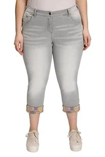 Ulla Popken Dżinsy damskie, szaro-beżowy, 46 duże rozmiary krótki - Spodnie damskie - miniaturka - grafika 1