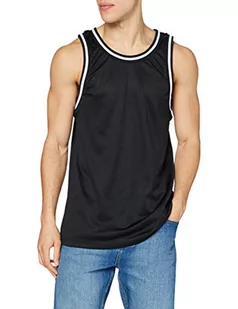 Build Your Brand Męski tank top z siateczki, czarny/biały, 4XL - Koszulki męskie - miniaturka - grafika 1