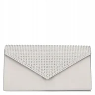 Torebki damskie - Torebka Kopertówka Damska Elegancka Wieczorowa Wizytowa Materiałowa Srebrna - miniaturka - grafika 1