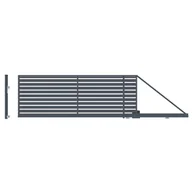 Ogrodzenia - Brama przesuwna Szafir 5x1,49 m prawa automat Polargos - miniaturka - grafika 1