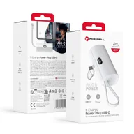 Powerbanki - FORCELL F-ENERGY Power Plug F5K3 powerbank 5 000mAh z wbudowanym złączem Typ C PD 20W biały - miniaturka - grafika 1
