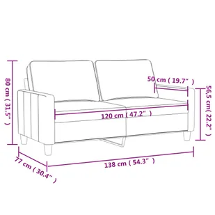 Sofa 2-osobowa, niebieski, 120 cm, tapicerowana aksamitem - Sofy i kanapy - miniaturka - grafika 9