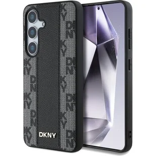 Etui DKNY Leather Checkered Pattern MagSafe do Samsung Galaxy S25 Czarny - Etui i futerały do telefonów - miniaturka - grafika 1