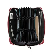 Portfele - Kobiety 36 przegródek blokowanie RFID etui na karty duży długi skórzany zamek błyskawiczny książeczka czekowa akordeon portfel, Ciemnoczerwony, Jeden rozmiar, Rfid portfel - miniaturka - grafika 1