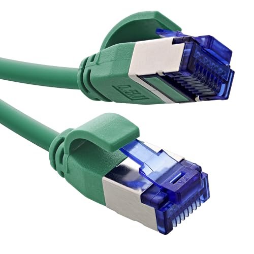 InLine® Kabel krosowy Slim, Cat.6A, S/FTP, TPE (LSZH) elastyczny, PoE, miedź (CU), LAN, Ethernet, kabel sieciowy, RJ45 Gigabit, zielony, 2 m, 74902G