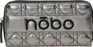 Portfele - Nobo Portfel Damski Nobo Połyskujący Pikowany Srebrny - miniaturka - grafika 1