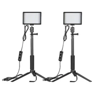 Lampy studyjne - Zestaw studyjny Neewer ZC-10S dwie lampy LED + filtry + statywy Neewer - miniaturka - grafika 1