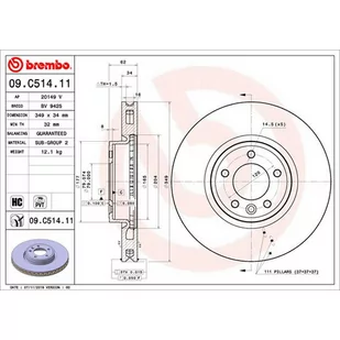 Tarcza hamulcowa BREMBO 09.C514.11 - Tarcze hamulcowe - miniaturka - grafika 1