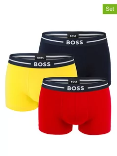 Majtki męskie - Hugo Boss Bokserki (3 pary) w kolorze żółtym, czerwonym i czarnym - grafika 1