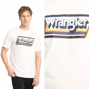 Wrangler GRAPHIC TEE Worn in White BIAŁA BAWEŁNIANA KOSZULKA T-SHIRT LOGO L - Koszulki męskie - miniaturka - grafika 1
