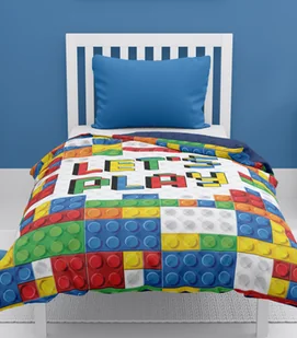 Narzuta na łóżko młodzieżowa Lego Klocki 170x210 - Narzuty - miniaturka - grafika 1