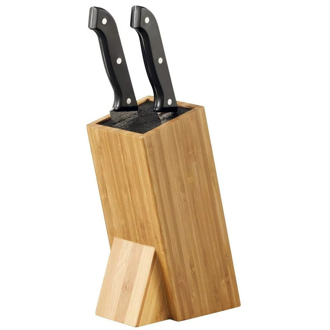 Zeller 25328 blok noży z wkładem włosie 9.5 x 15 x 23.5 cm, Bamboo 25328