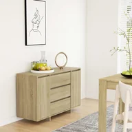 Komody - Lumarko Komoda z 3 szufladami, dąb sonoma, 120x41x75 cm, płyta wiórowa - miniaturka - grafika 1