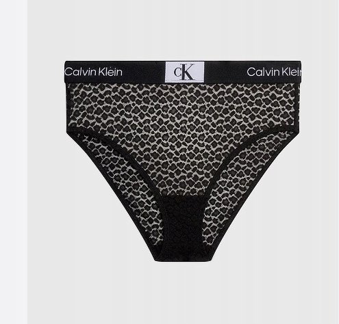 CALVIN KLEIN DAMSKIE MAJTKI KORONKOWE CZARNE Z LOGO S 0Z8A4_N* TIA