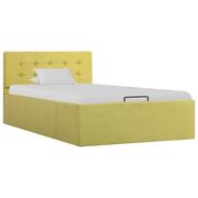 Łóżka - vidaXL Rama łóżka z podnośnikiem, zielona, tkanina, 100x200 cm - miniaturka - grafika 1