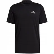 Koszulki męskie - Koszulka męska adidas D2M Plain czarna GM2090 S - miniaturka - grafika 1