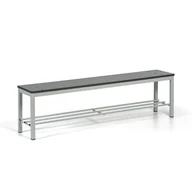 Wyposażenie sportowe i gimnastyczne - Ławka do szatni z półką na buty, siedzisko - laminat, długość 1500 mm, grafitowa - miniaturka - grafika 1