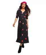 Sukienki - Joe Browns Damska sukienka w stylu vintage w kwiaty w kropki na co dzień, czarna, 8, Czarny, 34 - miniaturka - grafika 1