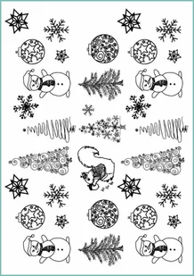 Tatuaże zmywalne tymczasowe christmas set, gwiazdki, choinki, Boże Narodzenie, A4 - Zabawki kreatywne - miniaturka - grafika 1