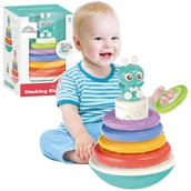 Zabawki interaktywne dla dzieci - Interaktywna piramidka Wańka wstańka kiwaczek  nauka kolorów liczb sensoryka - miniaturka - grafika 1