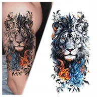 Zabawki kreatywne - Tatuaż Lew Kolorowy Przepiękny Zmywalny Tymczasowy Wodny - miniaturka - grafika 1