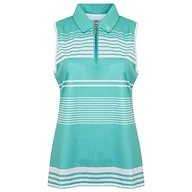 Koszulki i topy damskie - Island Green Golf IGLTS1676 damska oddychająca odprowadzająca wilgoć lekka 1/2 zamek błyskawiczny bez rękawów koszulka polo sportowa top, turkusowa, rozmiar 16 - miniaturka - grafika 1