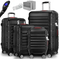 Walizki - Zestaw walizek Baseline 4-częściowy, czarne akcesoria ABS - miniaturka - grafika 1