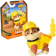 Figurki dla dzieci - Psi Patrol Rubble&Crew Figurka Piesek Rubble i jego Ekipa Budowlaniec z ruchomym plecakiem figurka 6 cm - miniaturka - grafika 1