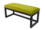 Ławki do przedpokoju - Ławka na buty LPG-2 50cm EMRAWOOD drewno lite kolor czarny siedzisko gładkie kolor zielony - miniaturka - grafika 1