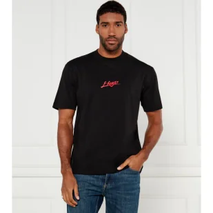 HUGO T-shirt Dlogotee Loose fit - Koszulki męskie - miniaturka - grafika 1